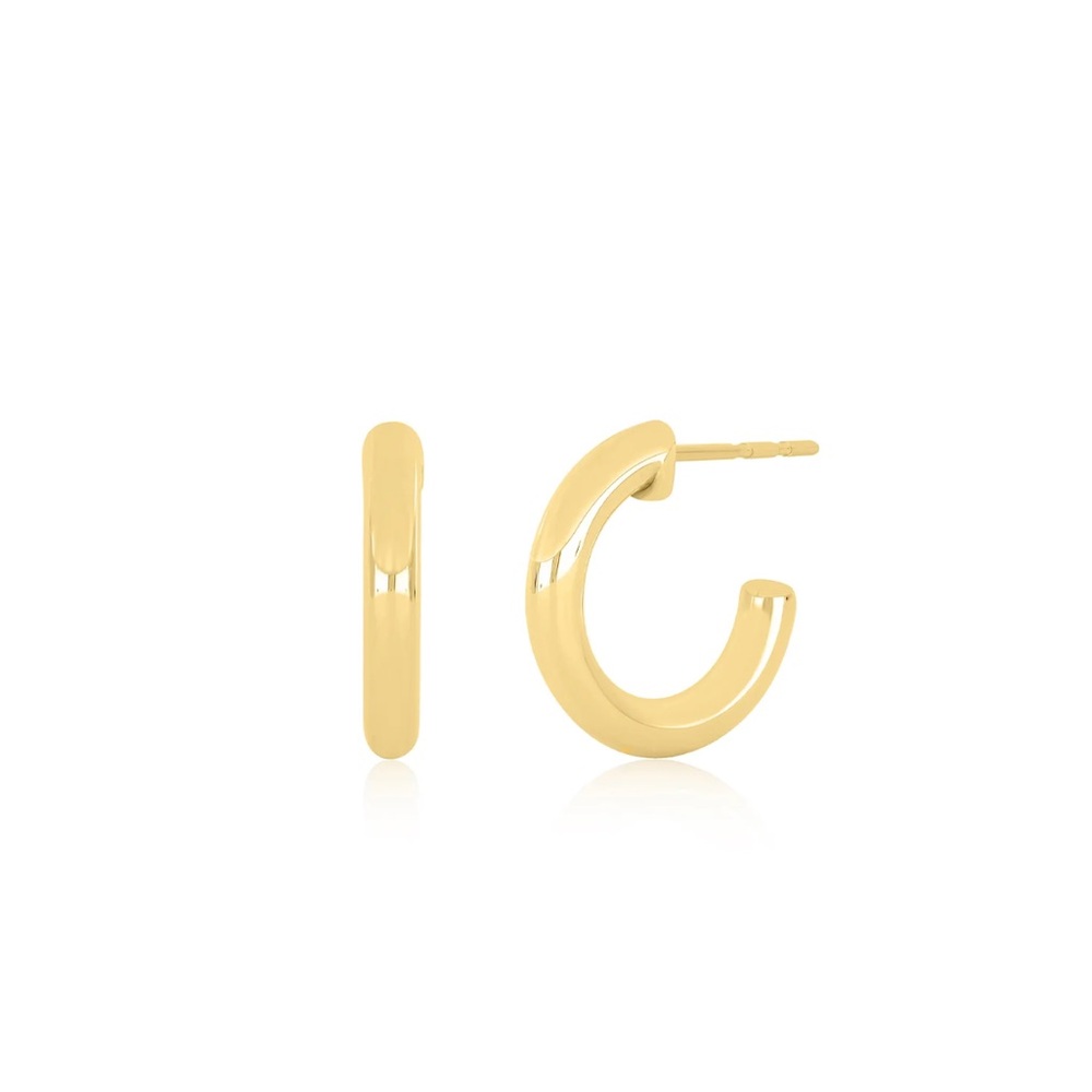 EF Collection Sasha Hoop Earrings. 14k gold hoop earrings.